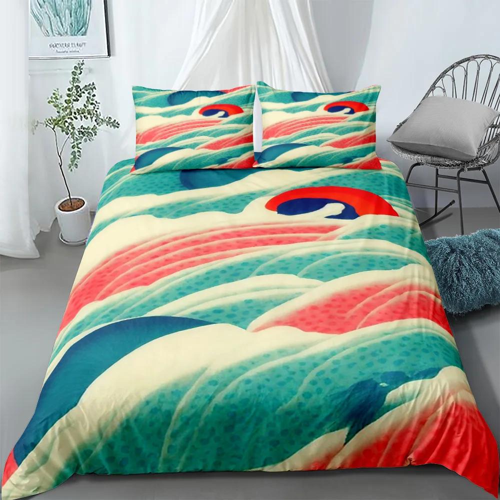 3pcs Blue Angel Duvet Cover Set King Queen Double Full Twin Single Bed Set Comforter Sets Queen Washed Cotton Bedding Set