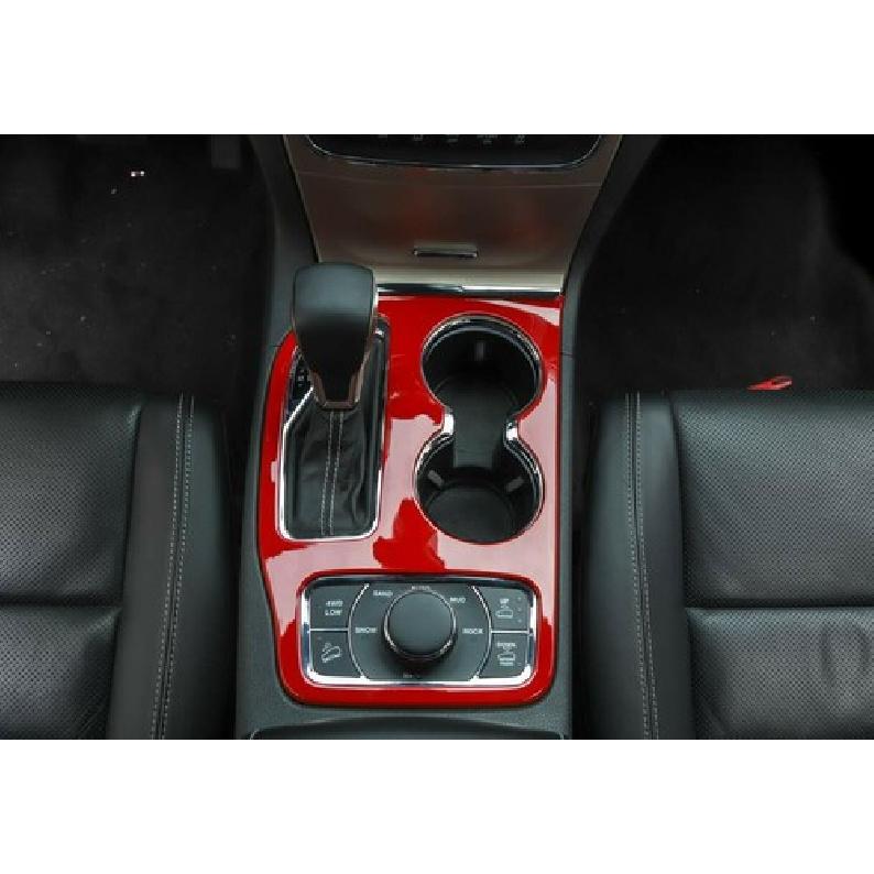 Red Car Gear Shift Panel Decorative Cover Trim For Jeep Grand Cherokee 2014-2018