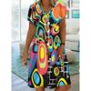 Robe Élégante à Manches Courtes pour Femmes Printemps et Été, Belle Robe pour Femmes à Col en V