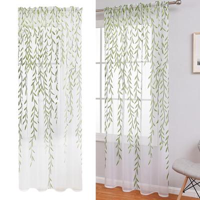 Elegant Sheer Curtain Panels In Green for Privacy and Your Bedroom