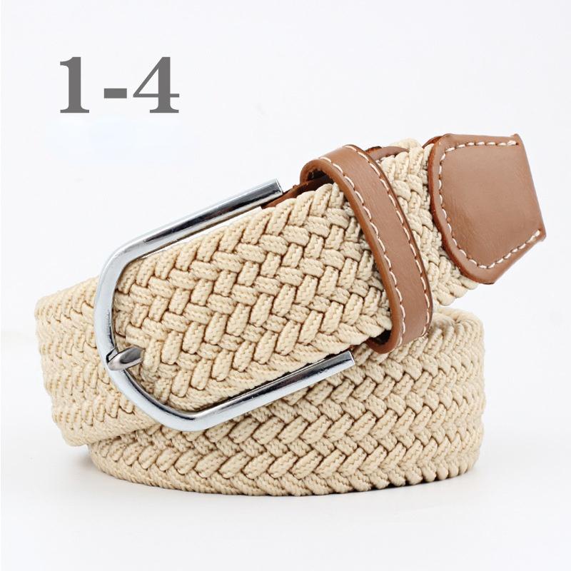 2026 New Fashion High Quality Explosive Women's Canvas Belt Men's Elastic Belt Casual Stretch Woven Pin Buckle Belt
