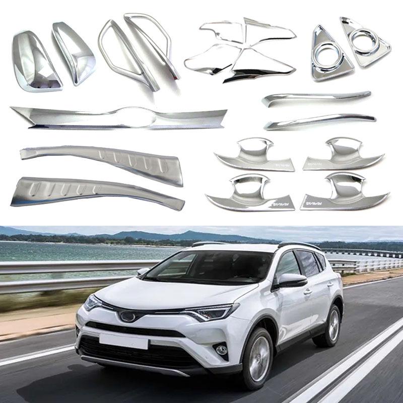 Compatible with 15-19 Toyota RAV4: Rearview Mirror, Door Bowl, Interior Handle, and Trim Accessories