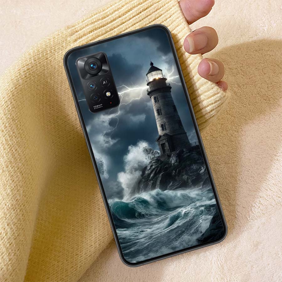 Lighthouse Phone Case For Redmi Note 13 14 15 Pro Plus 12 13C 12C 15C 9 10 10C 9T 9C 9A TPU Soft Cover Clear Cell Cases Shockpro