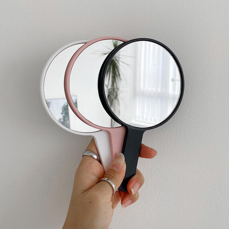 Round Hand Mirror Mini Square Portable Mirror it-2 Oil white
