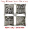 Vintage Style 4pcs Pillowcases, Vintage Newspaper Texture and Faith Quote Pattern, Home Decor Cushion Covers, Lumbar Pillow Covers, Zipper Closure, Si