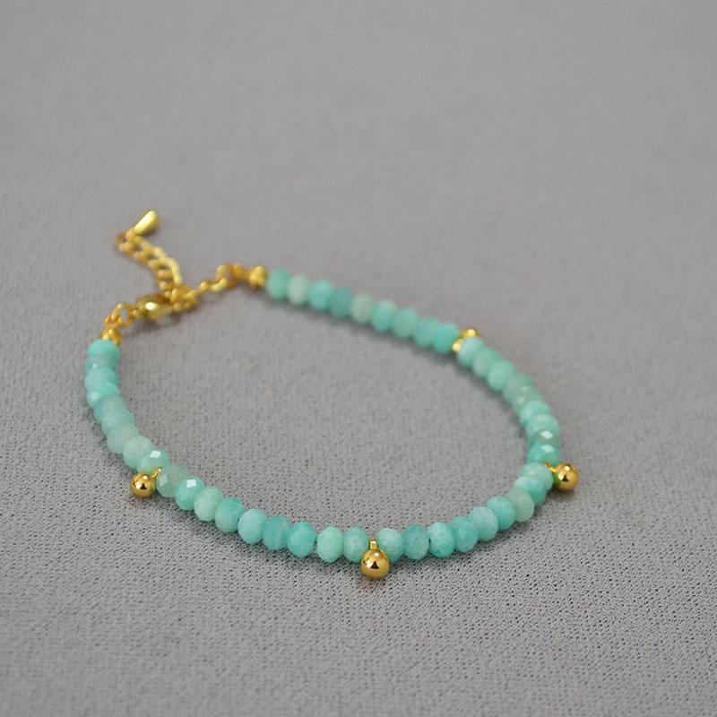 

Минималистичный кулон-подвеска и браслет из амазонита - Летняя свежесть и легкость в сочетании