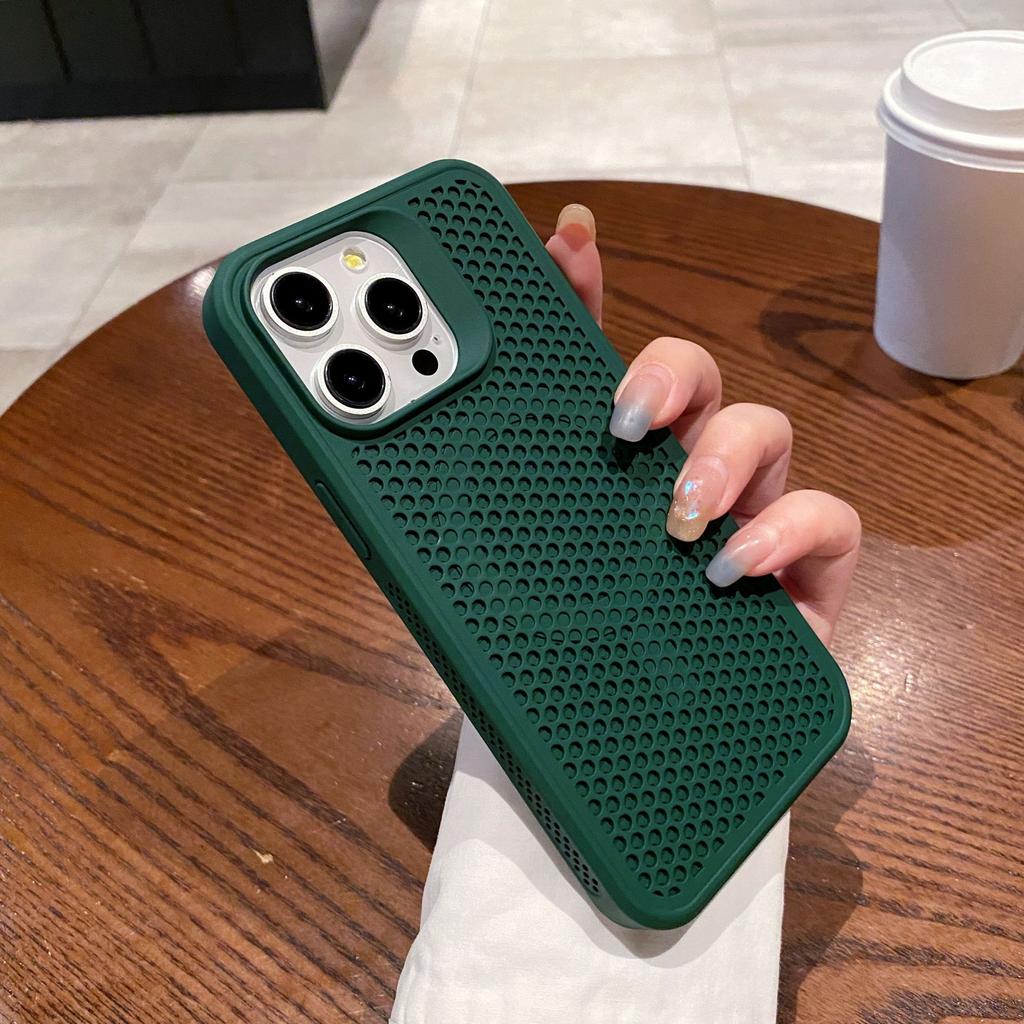 Applicable To iPhone16proMax Hollow Heat Dissipation Magnetic Suction Mobile Phone Case Apple 15 Skin Feeling Breathable and Anti-drop Protective