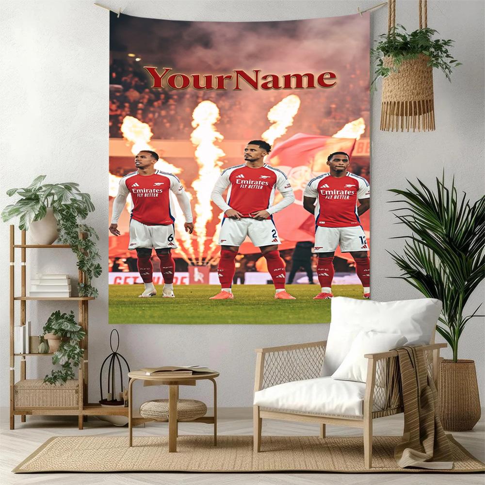 Arsenal Custom Ditt Navn Vægdekoration Vægtæppe Kunst Til Kæledyrsminde Fødselsdag Bryllupsfest Baggrund Familiegave