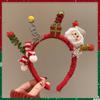 Santa Christmas Headband Elk Hair Hoop Plush Bow Red Hair Band  Christmas Decoration