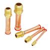 4x Brass Pipe Fitting SAE Flare Connector Male Thread Adapter with Copper Tube for Air Conditioner HVAC System Accessory