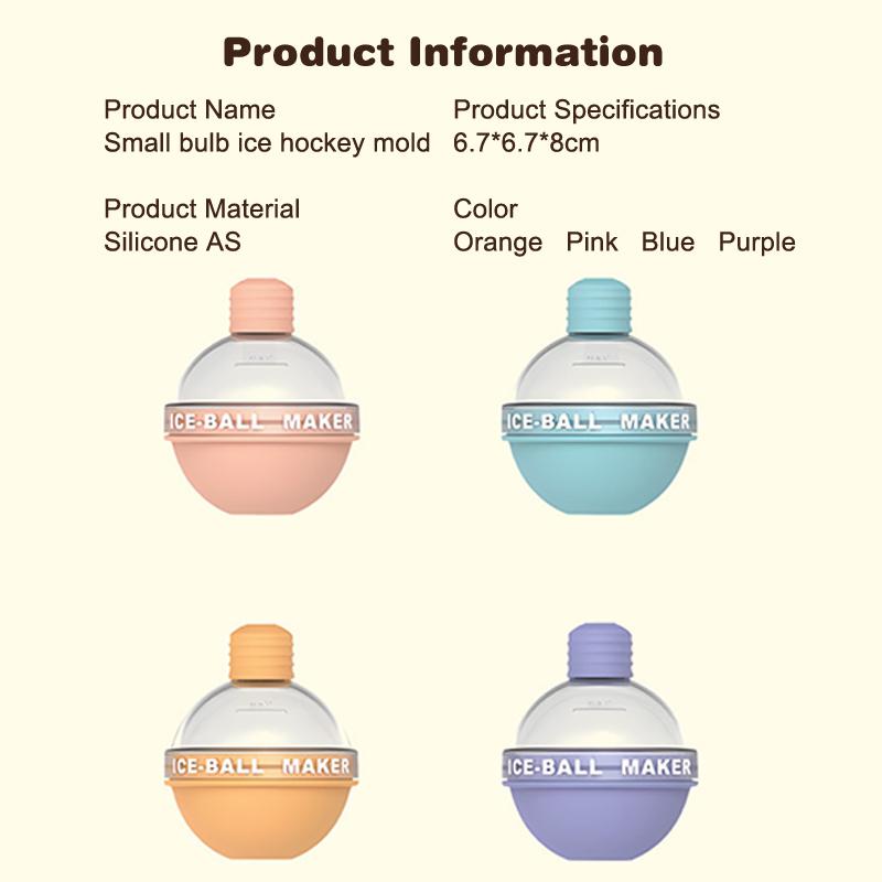 2Pcs Ice Cube Mold Round Ice Hockey Premium Silicone Ice Sphere Molds Seamless 2.5In Ice Balls Kitchen Must-Have For Chilled