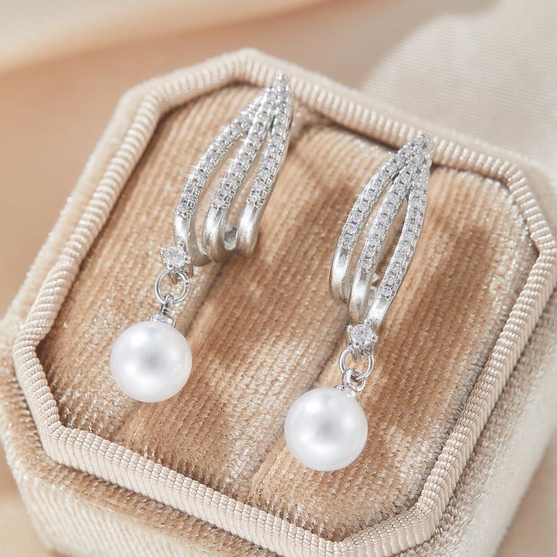 

Роскошные Милые Яркие Серьги-подвески из Имитации Циркона для Женщин Нежные Элегантные Помолвочные Свадебные Цирконовые Подарочные Аксессуары