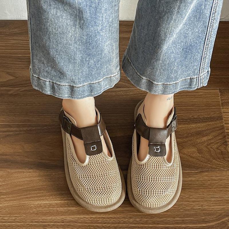 

Модные сандалии в стиле ретро с льняным дизайном для женщин, лето 2025, новые, на мягкой подошве, сетчатые, дышащие, прохладные, плоская подошва, удобные, одинарные туфли 35 хаки