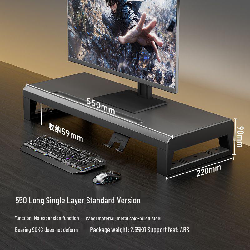 Multifunctional USB Monitor Riser Stand and Desktop Organizer