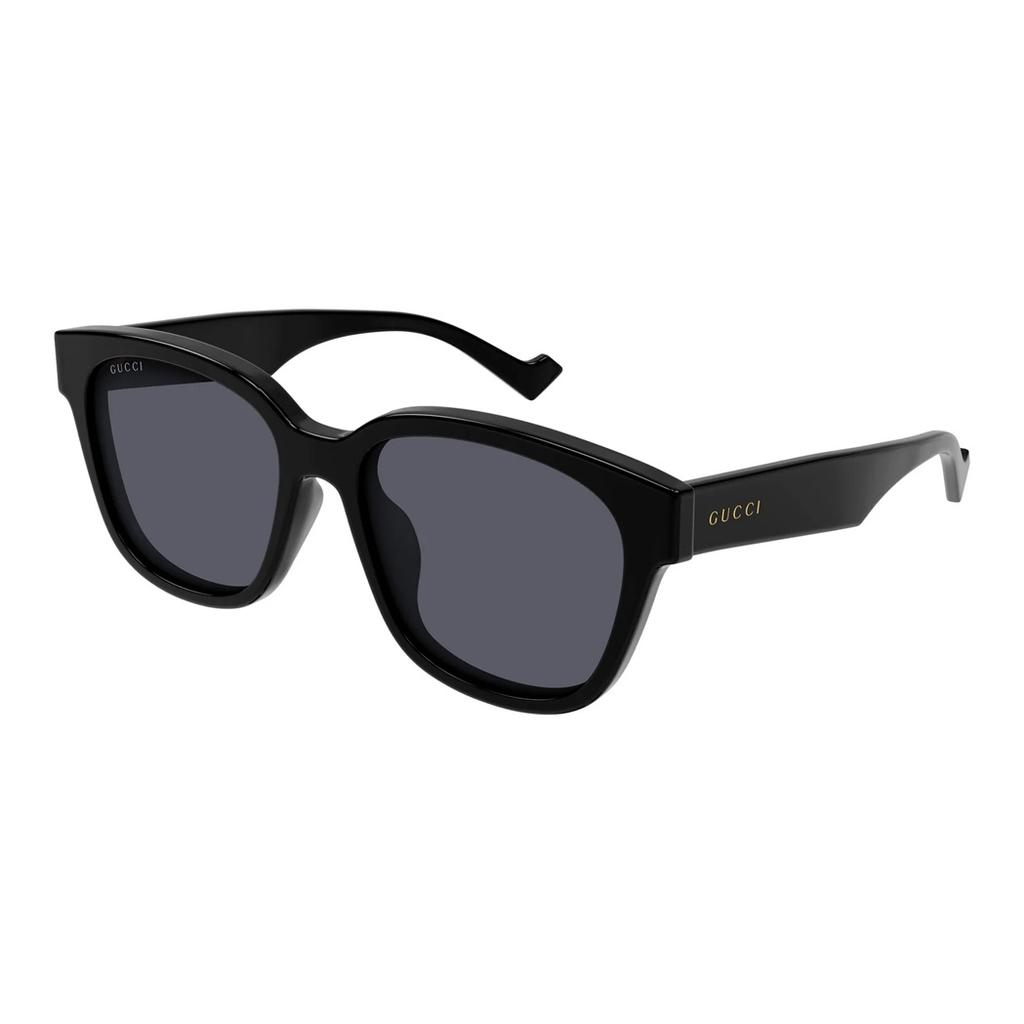 Gucci Temple Lettering Logo Acetate Irregular Sunglasses Men's Black