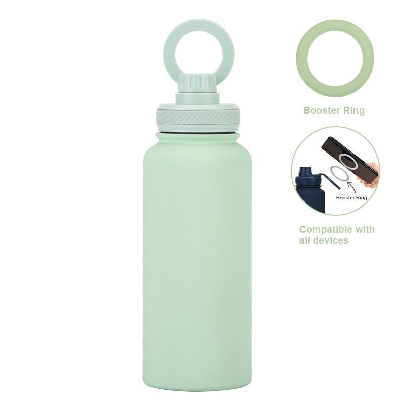 1L Vacuum Insulated Stainless Steel Travel Mug With Magnetic Phone Holder Leakproof Sport Water Bottle Outdoor Hiking Camping