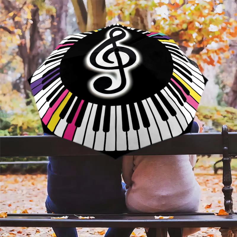 1PC Musical notes Umbrella Portable Folding Umbrella Iron Frame Hole Bone Structure Outdoor Home Umbrella A2