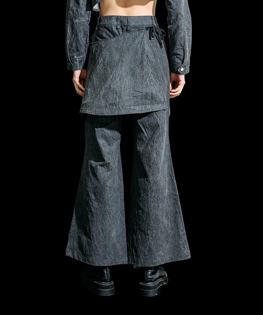 Lekyulli Wrinkle Skirt Pants Charcoal