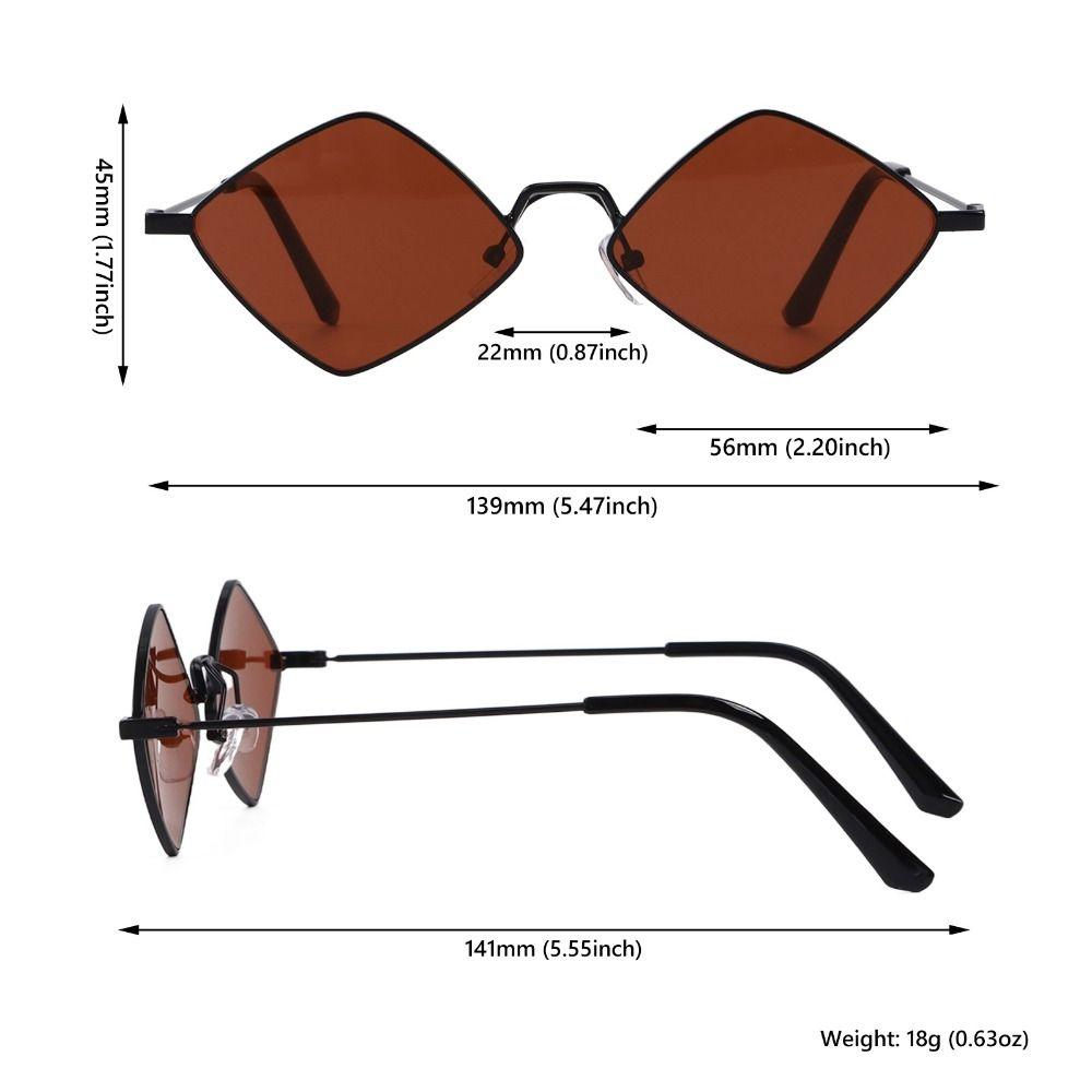Fashion Metal UV Protection Film Small Diamond Shape Sun Glasses Men's Shades Women's Sunglasses