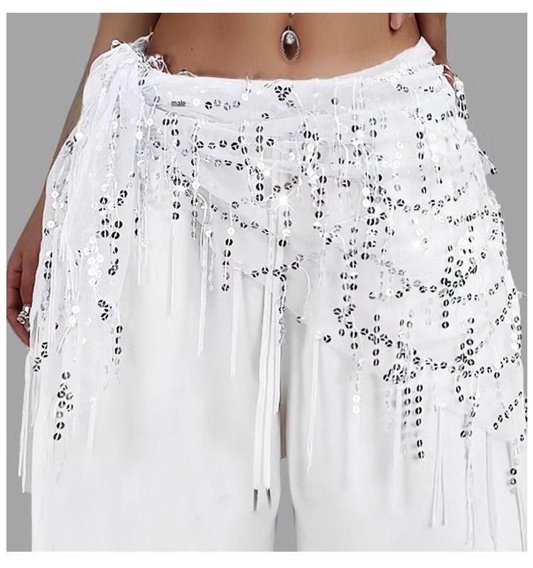 Trendig Paljetttofs Höftscarf - Mångsidigt Midjeaccessoar för Jazz- & Streetdans