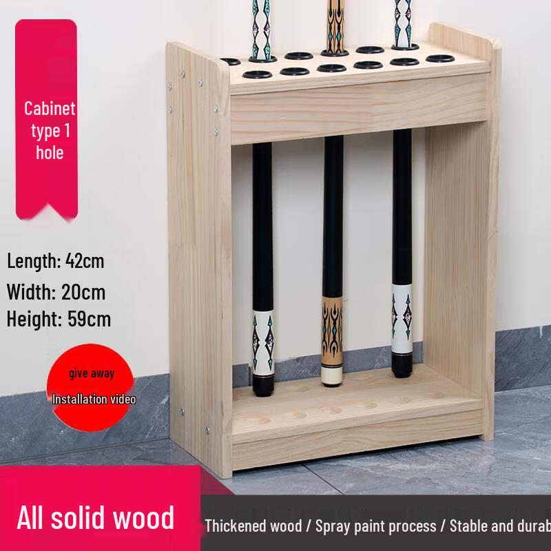 Solid Wood 12-Cue Billiard Rack
