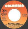 7inch Record MANHATTANS  Let Your Love Come Down 1802548 Columbia 1981 US SoulFunk Used