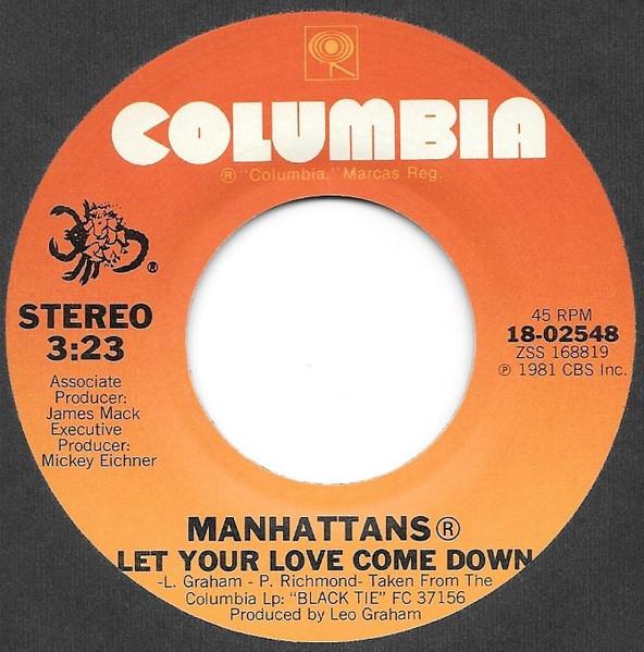 

7-дюймовая пластинка MANHATTANS Let Your Love Come Down 1802548 Columbia 1981 US SoulFunk Б/у