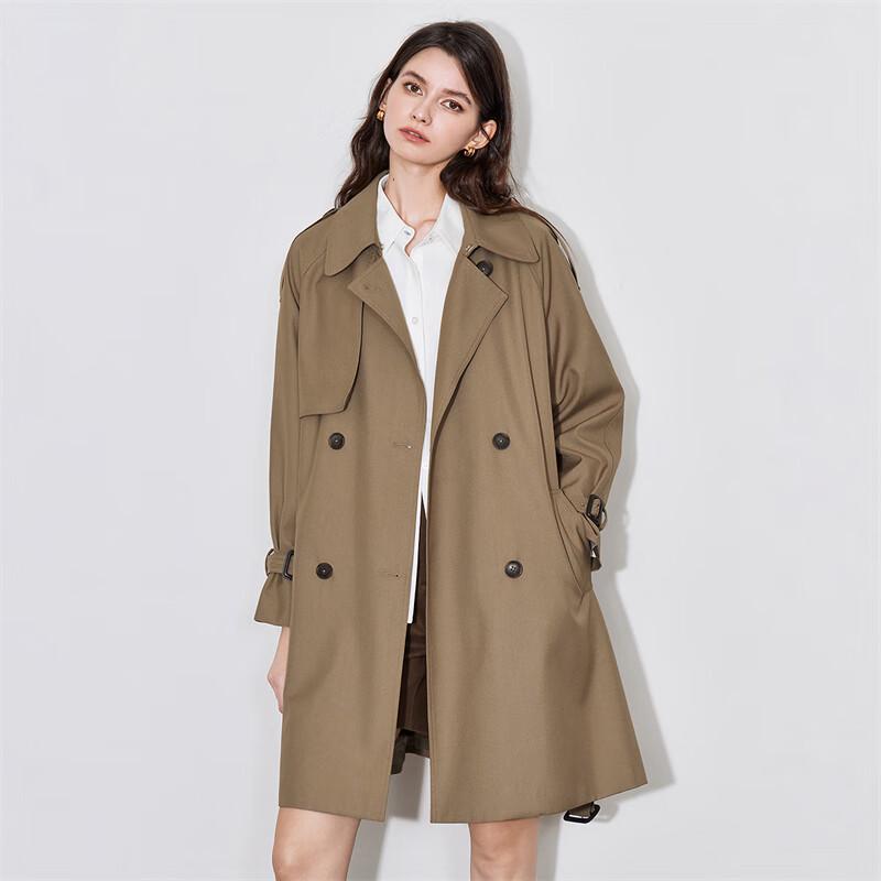 Chuyu Women's Loose-Fit Belted Trench Coat