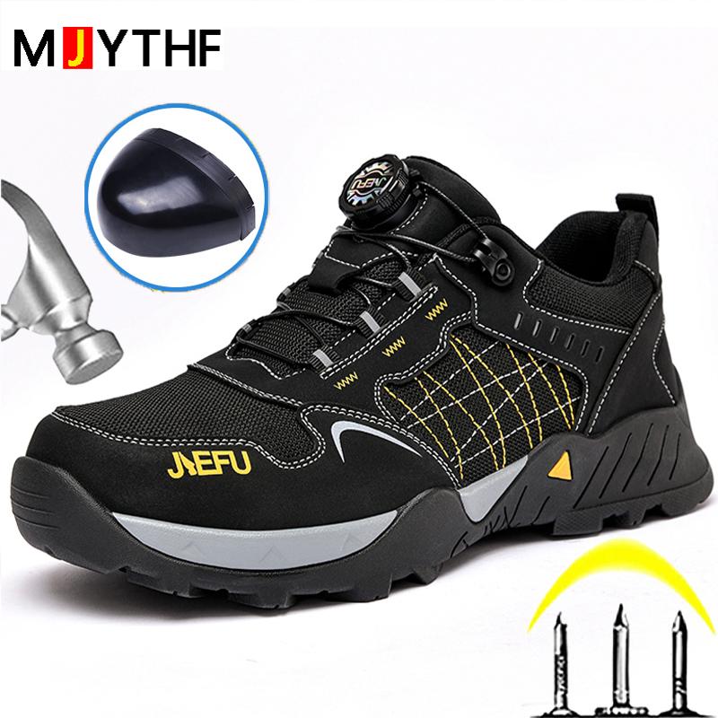 High-quality Safety Shoes Men Boots Work Sneakers Rotating Button Composite Toe Work Shoes Puncture-Proof Insulated Shoes