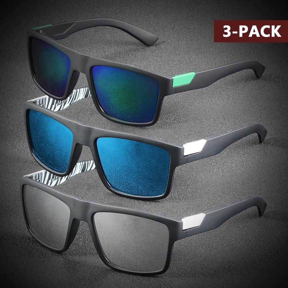 AIMISUV 3Pieces Classical Square Cycling Sunglasses for Men Outdoor Sports Running Driving Sun Glasses Women Goggles UV400