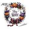 Gift for Halloween Party Setup Window Static Sticker, Castle/Bat/Pumpkin/Bouquet Printed, PVC Waterproof Removable Decorative Clings Decals