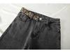 High-Waisted Stretch Leopard Patchwork Skinny Jeans for Women
