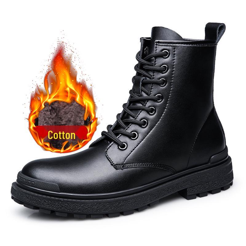 Men s Retro High-Top Leather Boots - Autumn/Winter Workwear & Motorcycle Style 39 хлопка