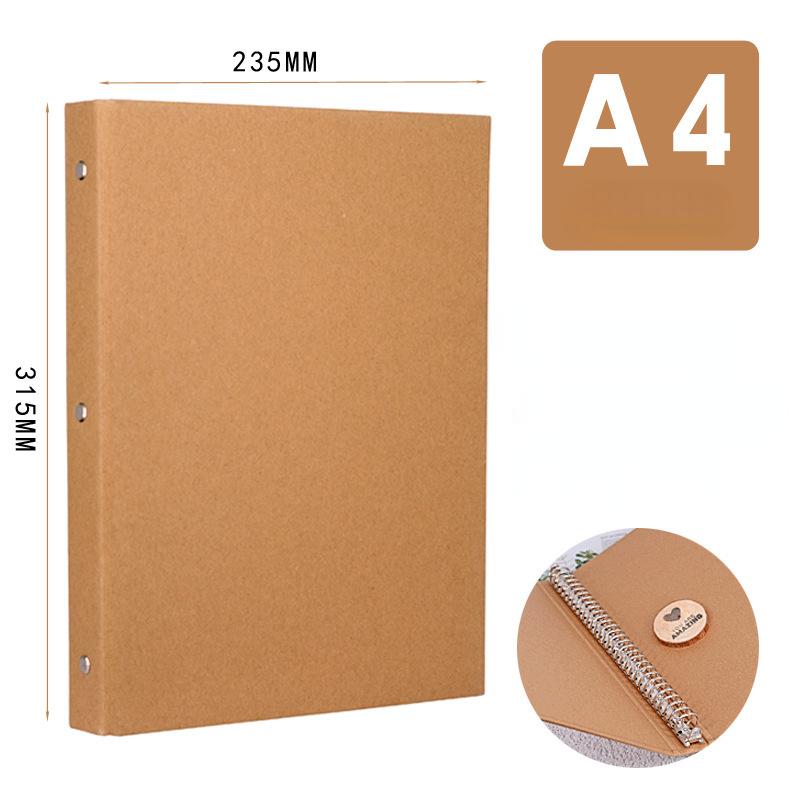 Raccoglitore con Copertina in Carta Kraft Vintage A5 A6 B5 A4 Organizzazione Ufficio Quaderno Aziendale Avanzato Cancelleria