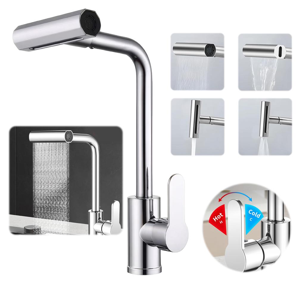 360 Degree Swivel Faucet Bathroom Faucet Multifunctional Hot and Cold Water Faucet Drinking Water Faucet for Wash Basin