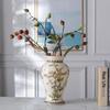 American retro blue and white ceramic vase, home living room foyer decoration, floral arrangement, light luxury, Chinese high-en
