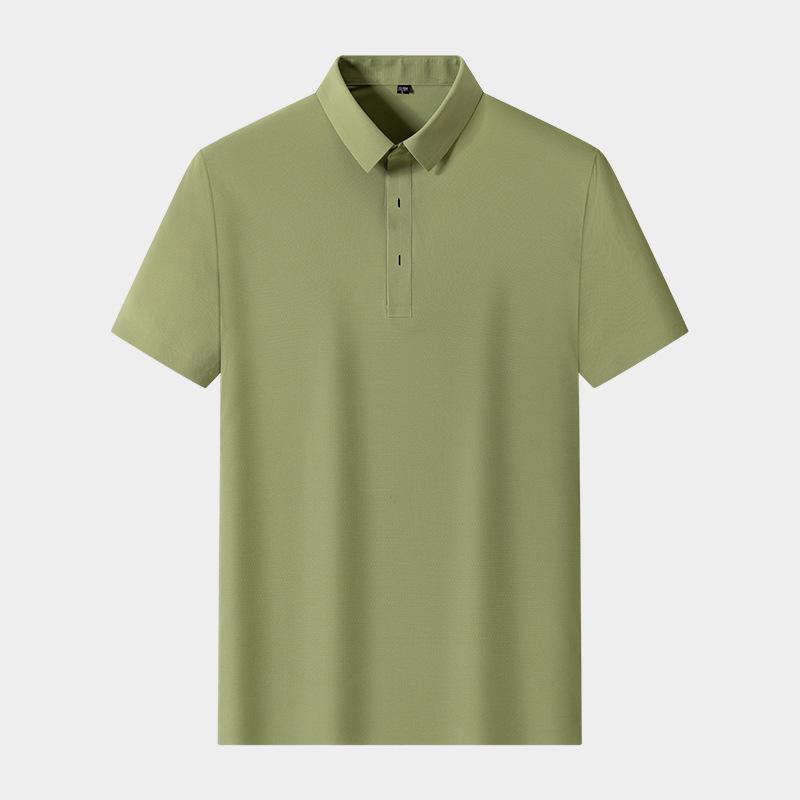 

Dongyu Мужская бесшовная футболка-поло из ледяного шелка - Повседневная летняя футболка с воротником XXXL