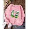 Winter Kids Sweatshirt Over 4Y Unisex Boys Girls Green Monster Icicle Number 67 Graphic Crewneck Soft Fleece Pullover For 4-12 Years Old Children