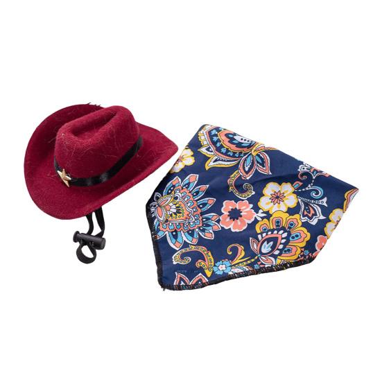 1 Set Kat Cowboy Kostuum, Verstelbare Cowboyhoed En Retro Bandana Sjaal, Schattige Kat Cowboy Outfit voor Katten Kleine Honden, Westelijke Stijl Huisdier Accessoires
