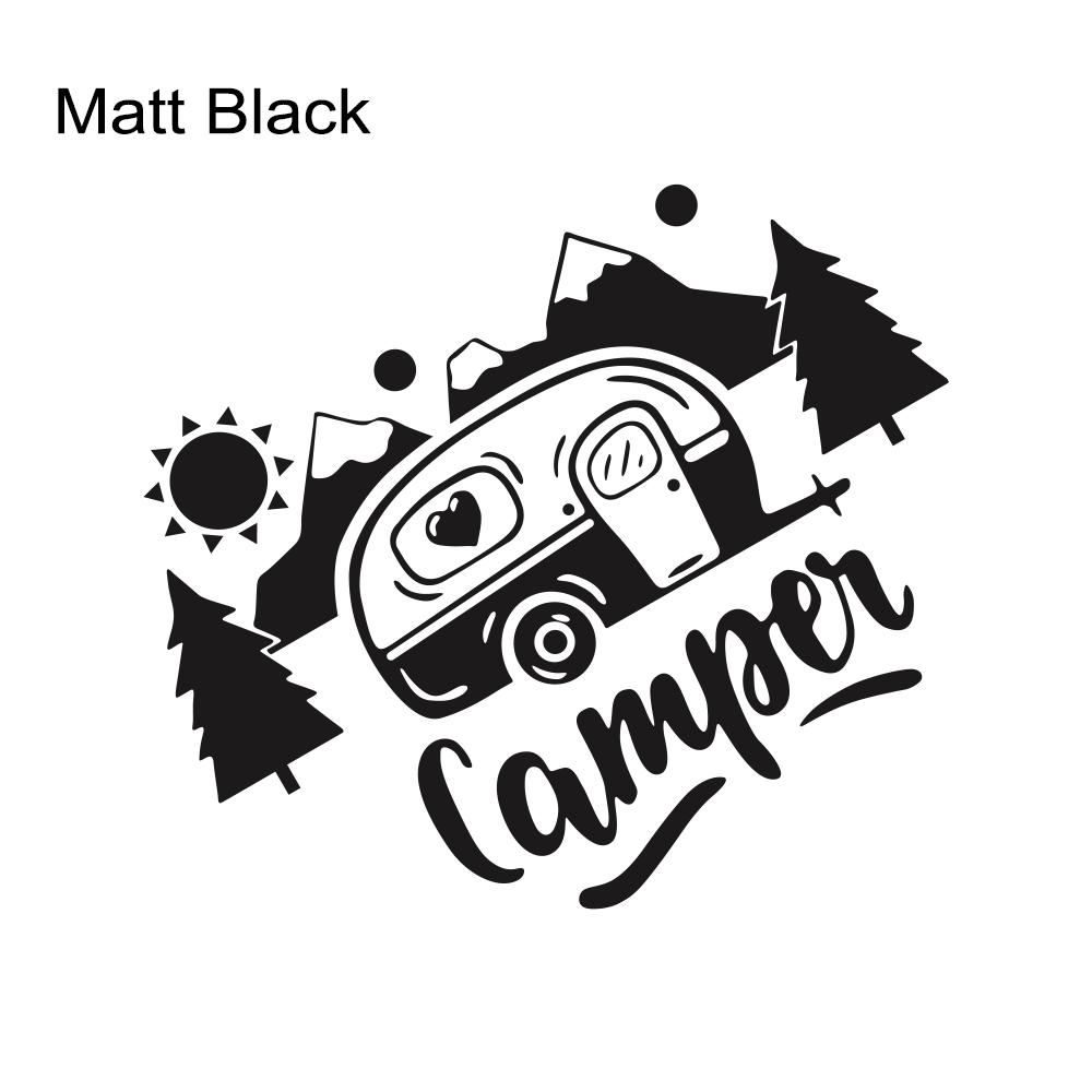 Creative Camper Graphics Car Sticker Camping Pattern Vinyl Decal Car  Door Window Decoration For Transporter RV Caravan Truck