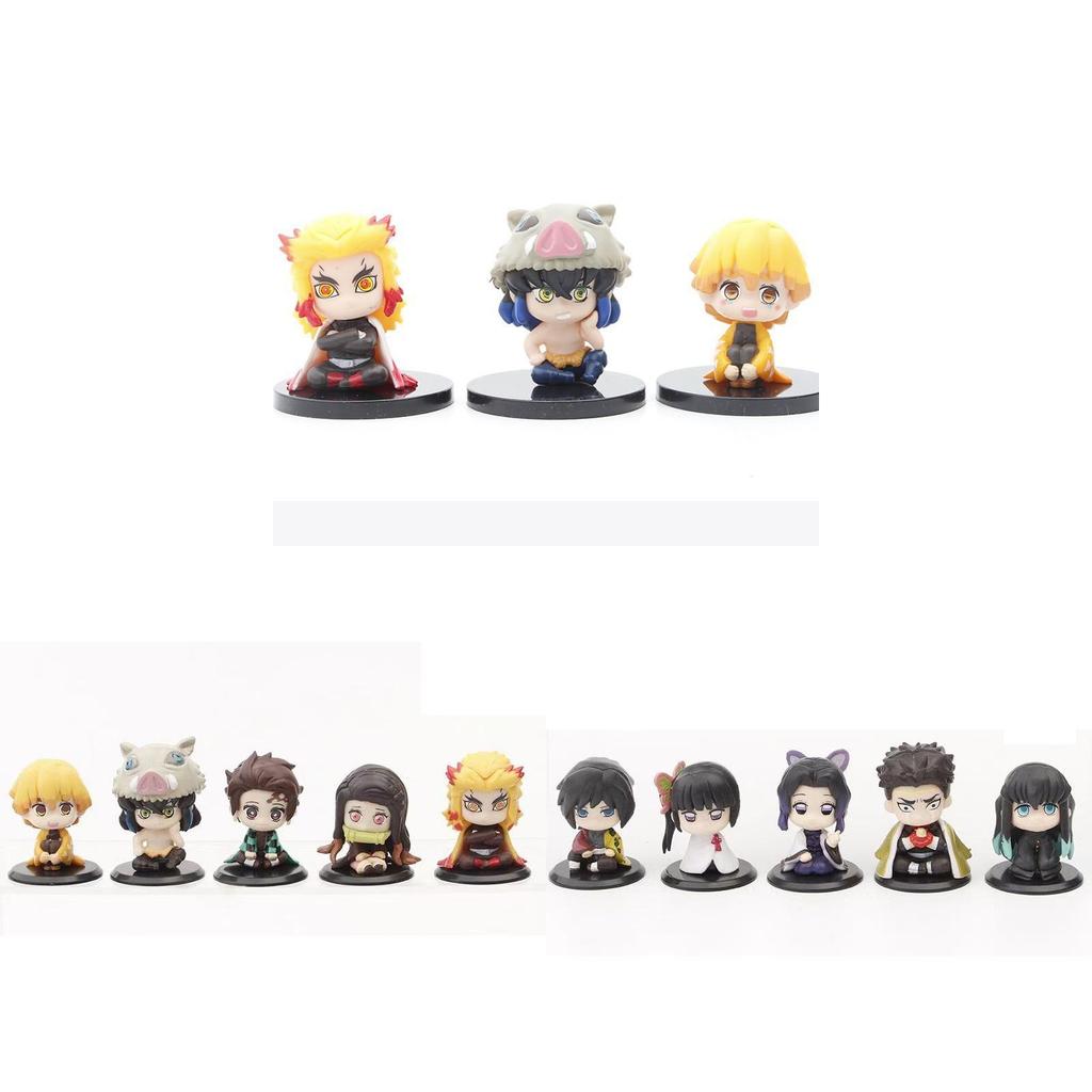 Demon Slayer Kimetsu No Yaiba Pvc Figurine Set With Sitting Posture For Collectors And Fans