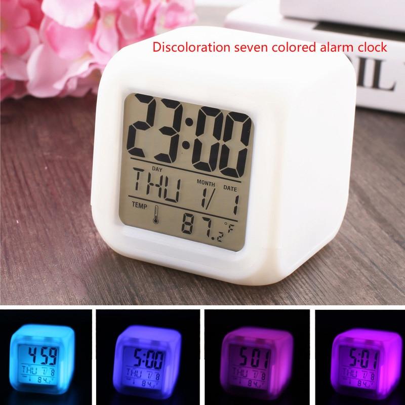 

Alarm Clock Creative Discolourful Seven Colors Square Alarm Clock
