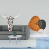Tribal Bull Head Sculpture And Modern Decorative Wall Clock Ornament Art for Office Farmhouse