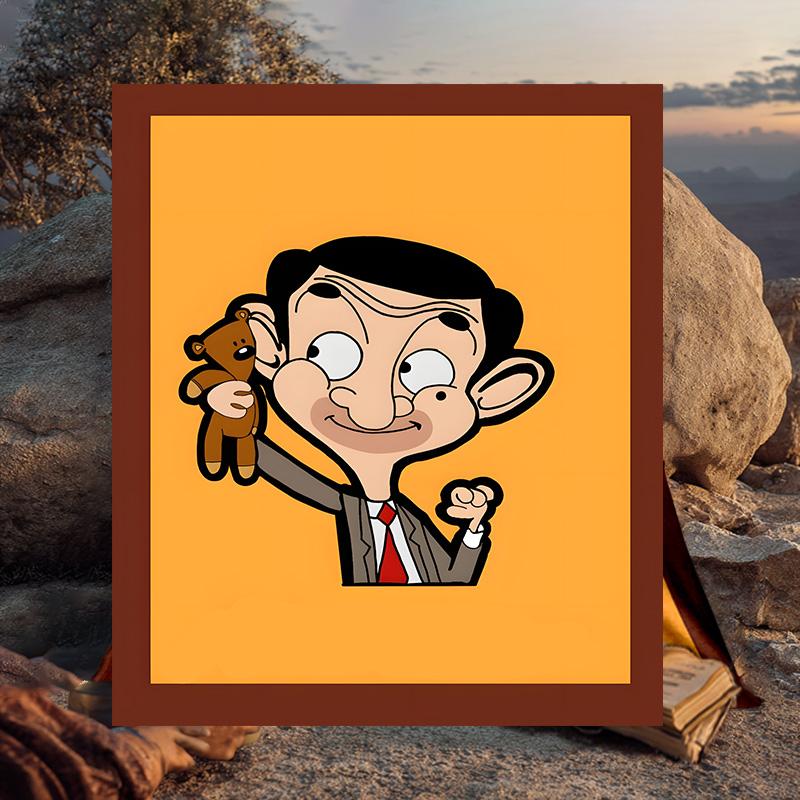 1 Stück Herr. Bean Adventure Flanelldecke Geschenk, Geeignet für Männer und Frauen, Weich, Ideal für Betten und Sofa, Geburtstags- oder Weihnachtsgeschenk