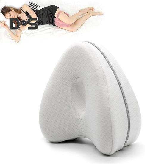 Leg Knee Pillow Memory Foam Leg Pillow with Elastic Strap Ergonomic Knee Cushion with Washable Cover for Side Sleepers Soothing Pain Relief