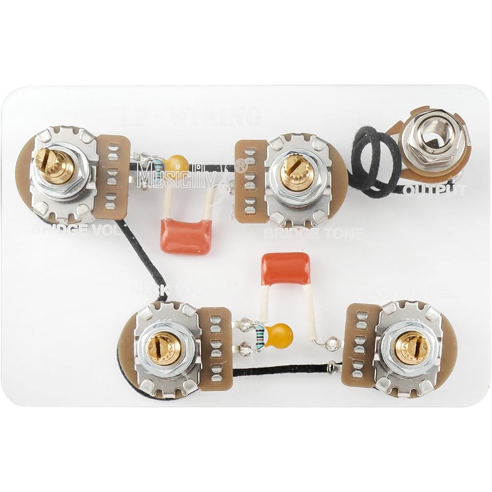 Musiclily Pro LP Standard Modern 60-tals PLUS Treble Bleed Förtrådat Kit för Les Paul Elgitarrer med Nickelswitchar
