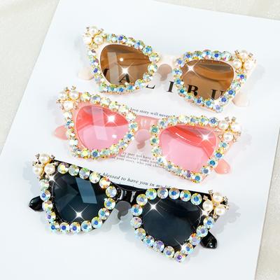 Sparkling Rhinestone Cat Eye Glasses For Women Perfect For Events & Fashion Party Eyewear Perfect For Decoration Women Men