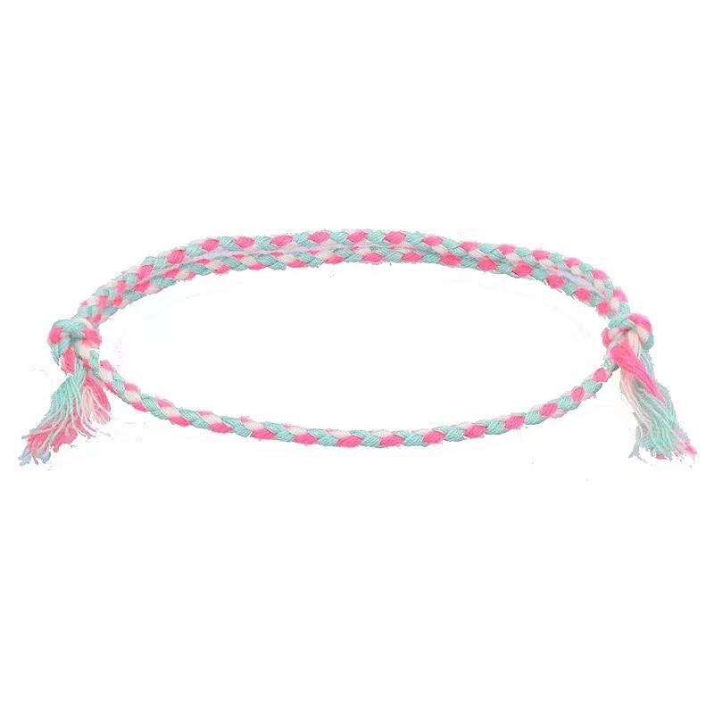 Boho Four Strand Color Handmade Waterproof Woven Thread Wrap Bracelet Simple Rope Knot Bracelet Friendship Bracelets