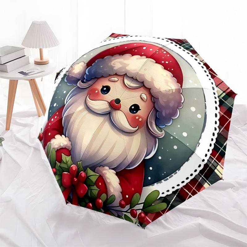 1 Stück Automatischer Klappschirm Weihnachtsmann, Robuste 8-Rippen-Konstruktion, Perfekt für den Alltag yy251114172