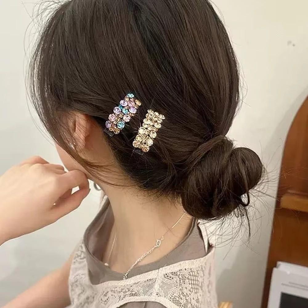 1pcs Colorful Rhinestone Duckbill Hairpin Acetate Material Small Side Clip Bangs Ponytail Holder